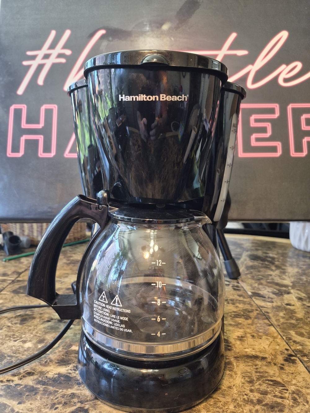 Hamilton Beach Black Drip Coffee Maker with Glass Carafe